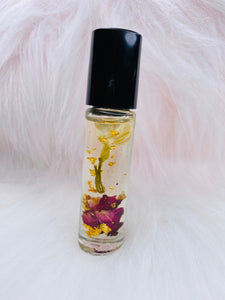 All Natural Lip Gloss Oil - 24 K Edible Gold - Roses & Jasmine Flowers - Seasonal Collection