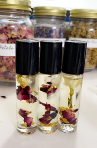 All Natural Lip Gloss Oil - 24 K Edible Gold - Roses & Jasmine Flowers - Seasonal Collection