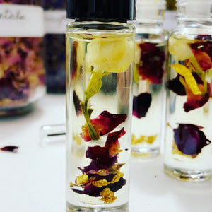 All Natural Lip Gloss Oil - 24 K Edible Gold - Roses & Jasmine Flowers - Seasonal Collection