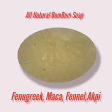 Load image into Gallery viewer, All Natural Bum Bum Glycerin Soap, vegan, Maca, Fennel, APKI, Fenugreek, Honey
