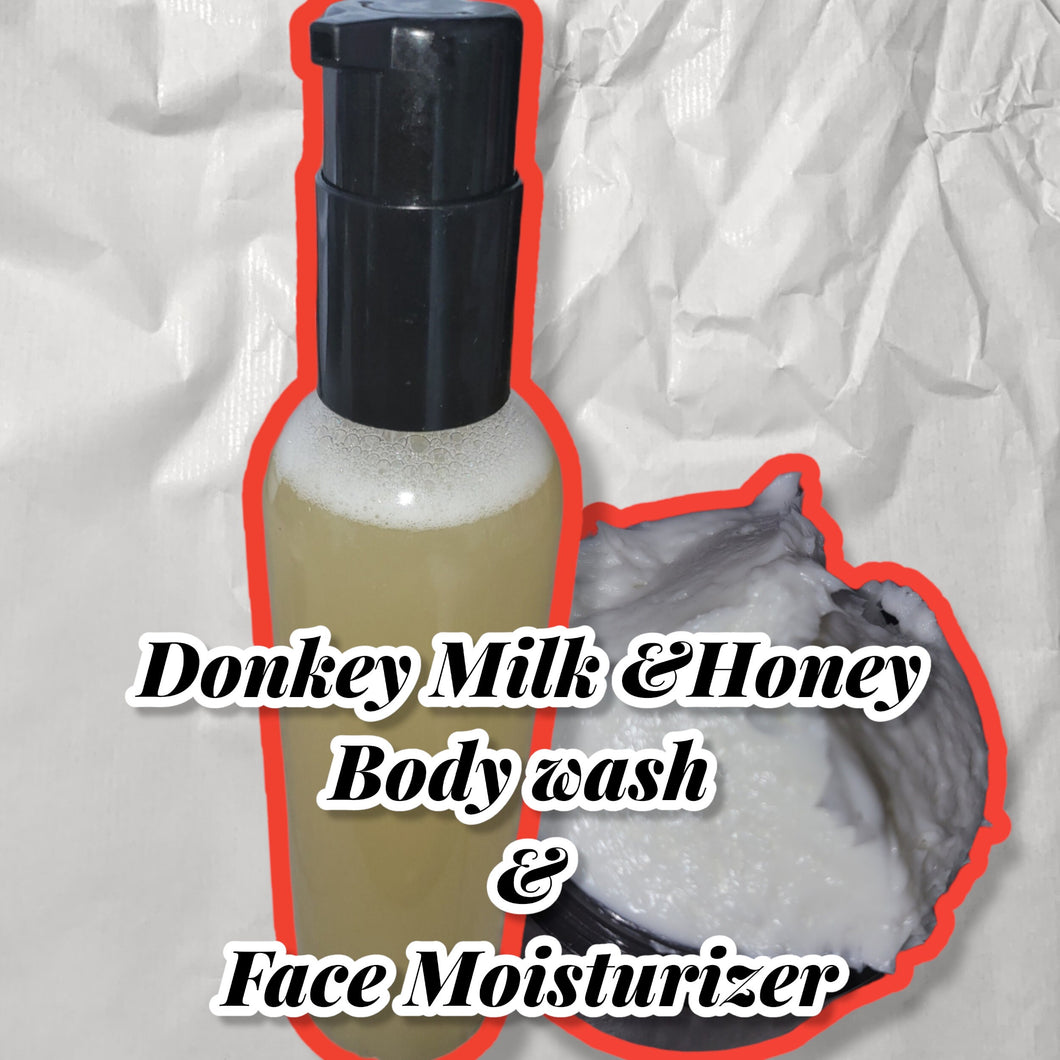 All Natural Raw Honey And Donkey Milk Body Wash+ Face Moisturizer